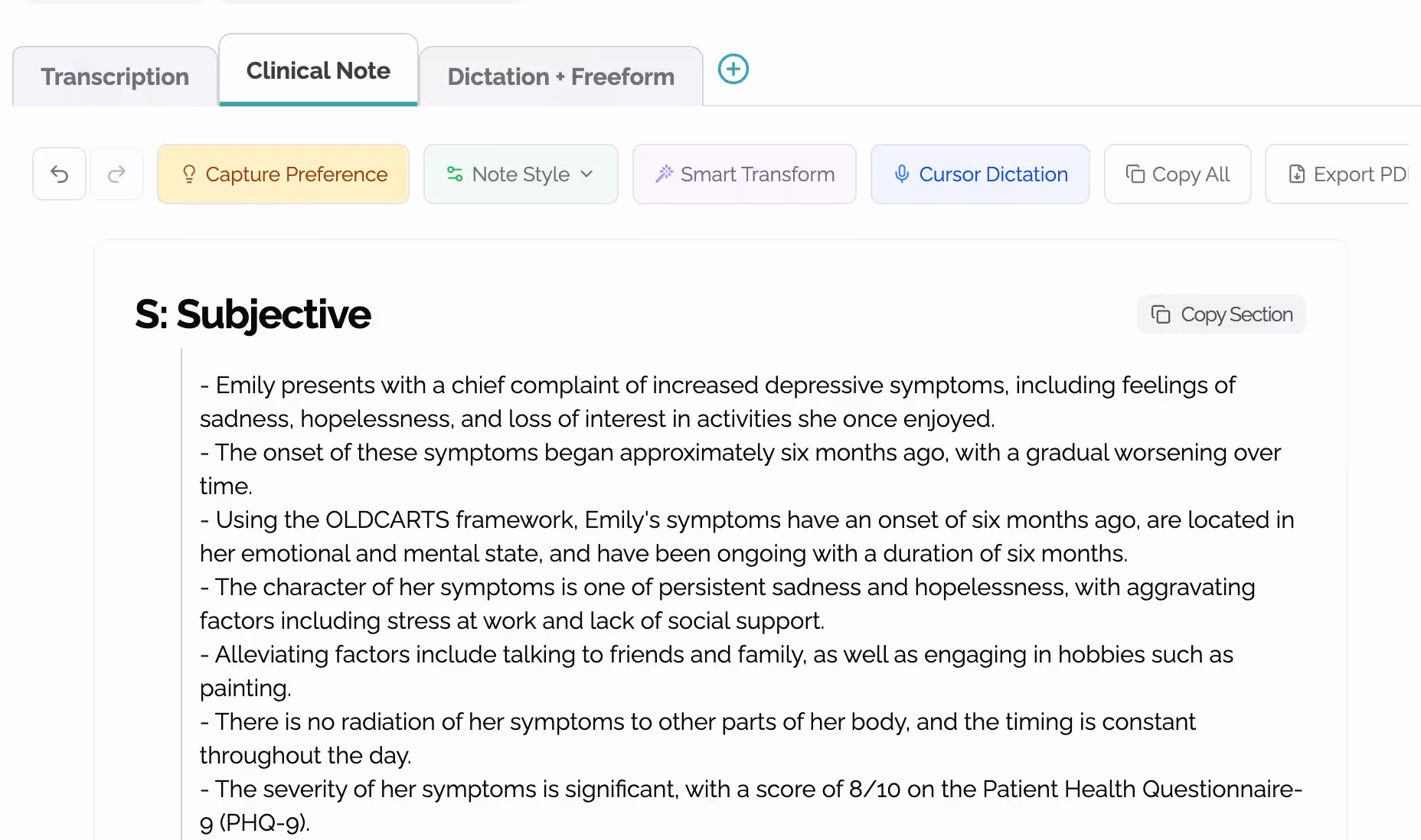 Automated Clinical Documentation