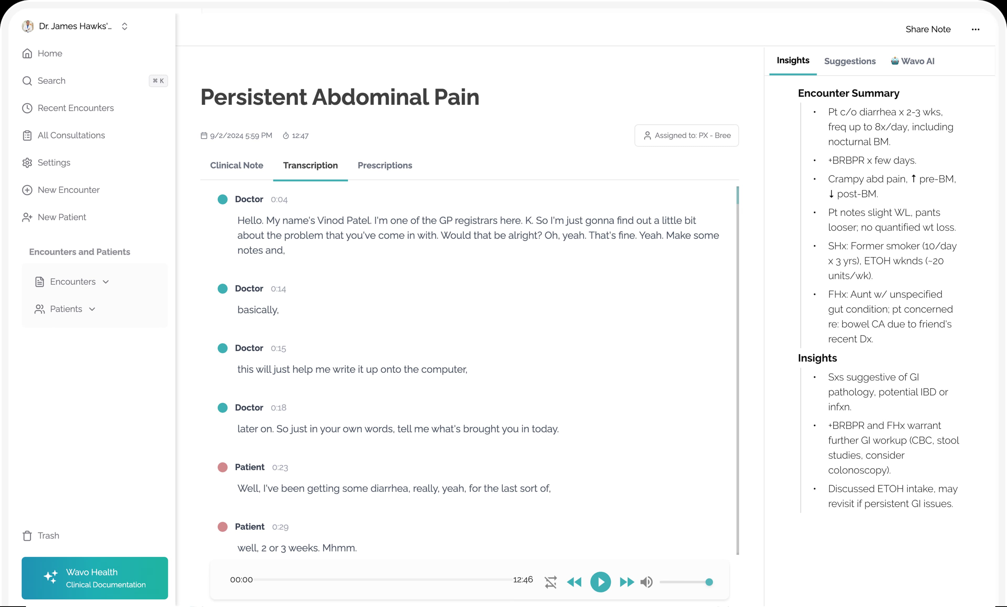 Wavo Health Interface